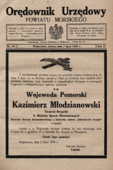 Orędownik Urzędowy Powiatu Morskiego. 1928, nr 27