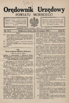 Orędownik Urzędowy Powiatu Morskiego. 1928, nr 33
