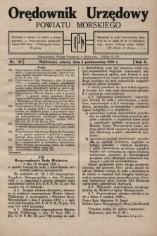 Orędownik Urzędowy Powiatu Morskiego. 1928, nr 39