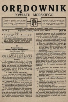 Orędownik Powiatu Morskiego. 1929, nr 11