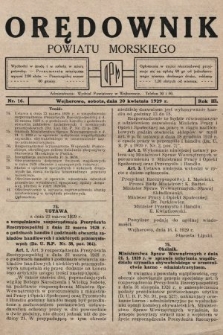 Orędownik Powiatu Morskiego. 1929, nr 16
