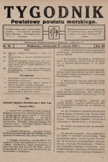 Tygodnik Powiatowy Powiatu Morskiego. 1929, nr 24