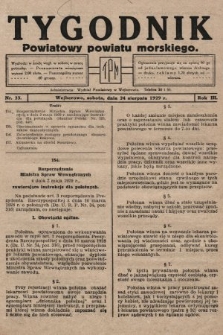 Tygodnik Powiatowy Powiatu Morskiego. 1929, nr 33
