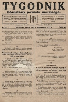 Tygodnik Powiatowy Powiatu Morskiego. 1929, nr 39