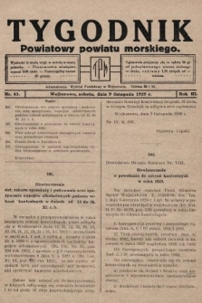 Tygodnik Powiatowy Powiatu Morskiego. 1929, nr 43