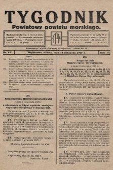 Tygodnik Powiatowy Powiatu Morskiego. 1929, nr 45