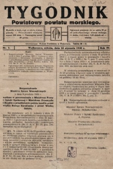 Tygodnik Powiatowy Powiatu Morskiego. 1930, nr 1