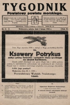 Tygodnik Powiatowy Powiatu Morskiego. 1930, nr 4