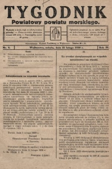 Tygodnik Powiatowy Powiatu Morskiego. 1930, nr 6