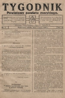 Tygodnik Powiatowy Powiatu Morskiego. 1930, nr 7