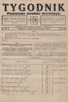 Tygodnik Powiatowy Powiatu Morskiego. 1930, nr 10