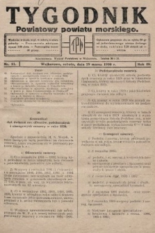 Tygodnik Powiatowy Powiatu Morskiego. 1930, nr 11