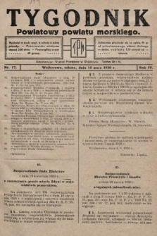 Tygodnik Powiatowy Powiatu Morskiego. 1930, nr 17