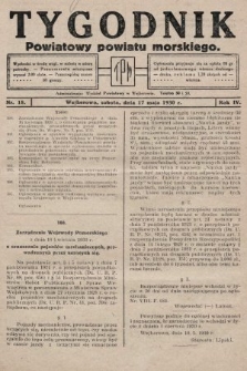 Tygodnik Powiatowy Powiatu Morskiego. 1930, nr 18