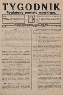 Tygodnik Powiatowy Powiatu Morskiego. 1930, nr 19