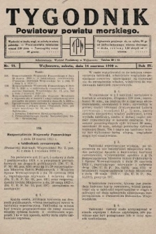 Tygodnik Powiatowy Powiatu Morskiego. 1930, nr 21