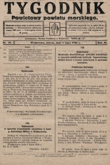 Tygodnik Powiatowy Powiatu Morskiego. 1930, nr 24