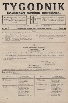 Tygodnik Powiatowy Powiatu Morskiego. 1930, nr 30