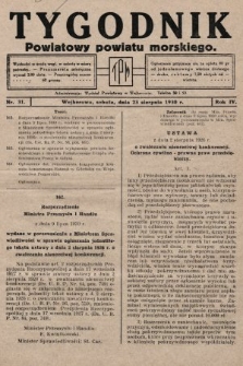 Tygodnik Powiatowy Powiatu Morskiego. 1930, nr 31