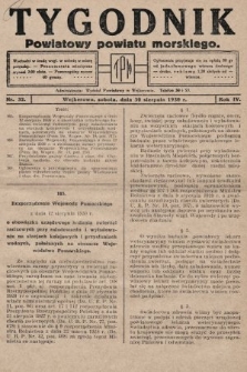 Tygodnik Powiatowy Powiatu Morskiego. 1930, nr 32