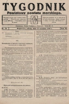 Tygodnik Powiatowy Powiatu Morskiego. 1930, nr 34