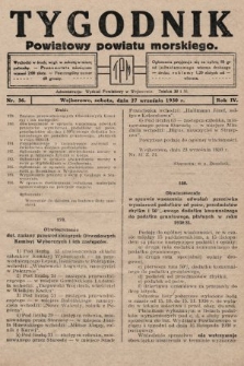 Tygodnik Powiatowy Powiatu Morskiego. 1930, nr 36