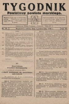 Tygodnik Powiatowy Powiatu Morskiego. 1930, nr 37