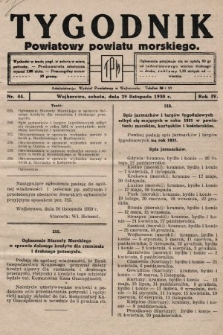Tygodnik Powiatowy Powiatu Morskiego. 1930, nr 44