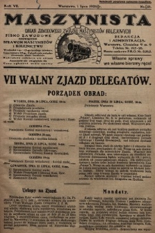 Maszynista : organ Zawodowego Związku Maszynistów Kolejowych : pismo zawodowe poświęcone sprawom maszynistów i kolejnictwu. 1926, nr 13