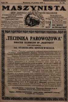 Maszynista : organ Zawodowego Związku Maszynistów Kolejowych : pismo zawodowe poświęcone sprawom maszynistów i kolejnictwu. 1926, nr 24