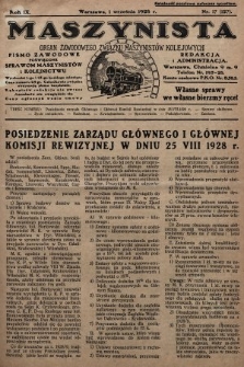 Maszynista : organ Zawodowego Związku Maszynistów Kolejowych : pismo zawodowe poświęcone sprawom maszynistów i kolejnictwu. 1928, nr 17