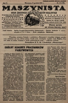 Maszynista : organ Zawodowego Związku Maszynistów Kolejowych : pismo zawodowe poświęcone sprawom maszynistów i kolejnictwu. 1929, nr 24