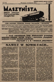 Maszynista : organ Związku Zaw. Maszynistów Kolejowych. 1930, nr 8