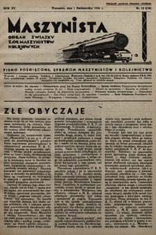 Maszynista : organ Związku Zaw. Maszynistów Kolejowych. 1934, nr 10
