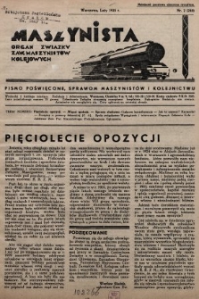 Maszynista : organ Związku Zaw. Maszynistów Kolejowych. 1935, nr 2