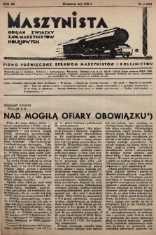 Maszynista : organ Związku Zaw. Maszynistów Kolejowych. 1939, nr 2