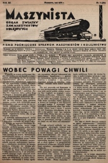 Maszynista : organ Związku Zaw. Maszynistów Kolejowych. 1939, nr 5