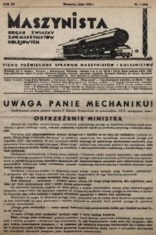 Maszynista : organ Związku Zaw. Maszynistów Kolejowych. 1939, nr 7