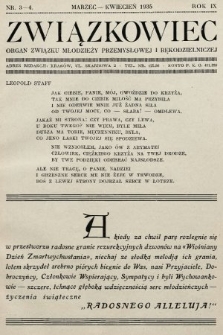 Związkowiec : organ Związku Młodzieży Przemysłowej i Rękodzielniczej. 1935, nr 3-4