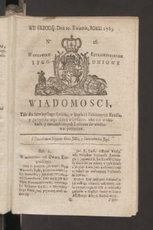 Wiadomości, Warszawskie Extraordynaryine Tygodniowe. 1763, nr 16