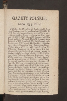 Gazety Polskie. 1734, nr 20