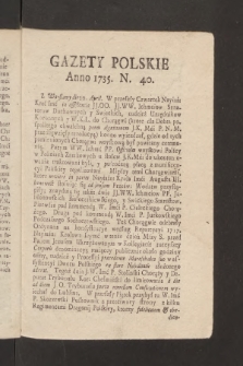 Gazety Polskie. 1735, nr 40