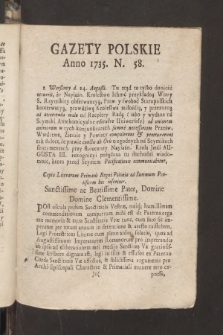 Gazety Polskie. 1735, nr 58