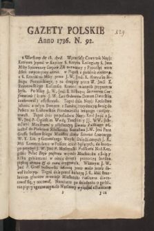 Gazety Polskie. 1736, nr 92