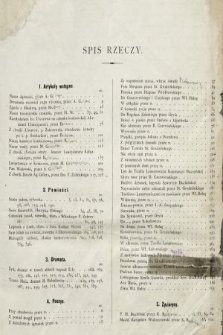 Szkice Społeczne i Literackie : pismo tygodniowe. 1875, spis rzeczy
