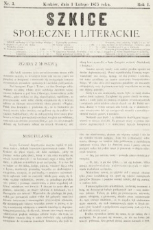 Szkice Społeczne i Literackie : pismo tygodniowe. 1875, nr 3