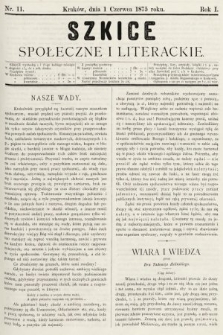 Szkice Społeczne i Literackie : pismo tygodniowe. 1875, nr 11