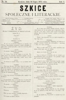 Szkice Społeczne i Literackie : pismo tygodniowe. 1875, nr 16