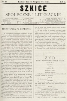 Szkice Społeczne i Literackie : pismo tygodniowe. 1875, nr 19