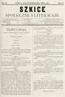 Szkice Społeczne i Literackie : pismo tygodniowe. 1875, nr 28